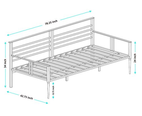 Footboard Bed Frame Bedroom_ Twin_ Caramel -Image no-01